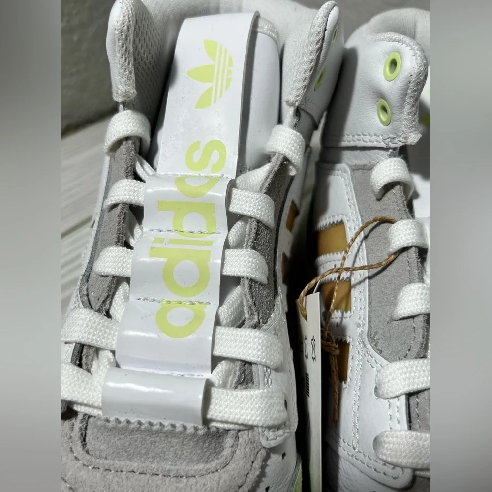 Adidas Drop Step XL Women’s high top‎ shoes sneakers White Lime size 4.5 GZ1582